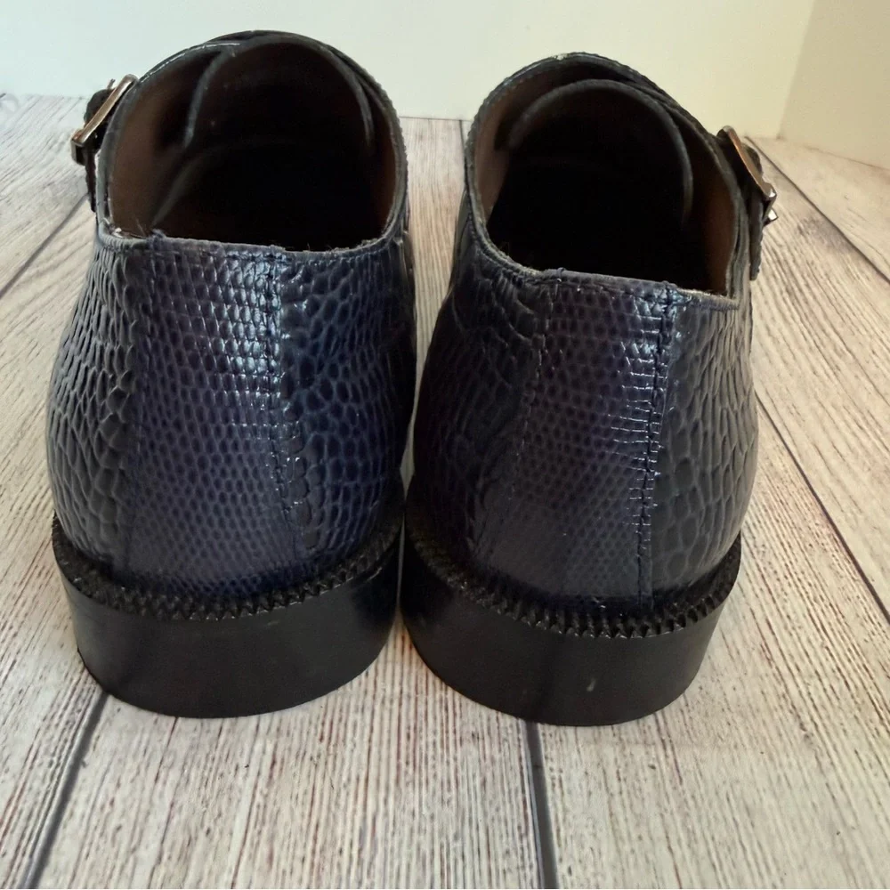 STACY ADAMS Kasimir Navy Double Monk Strap Shoes 9 W